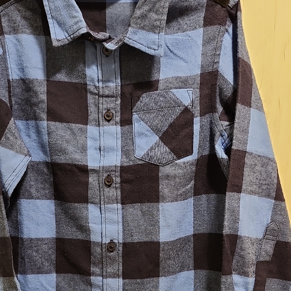 Divided Kids Blue and Black Plaid Button Down Shirt - Picture 6 of 9